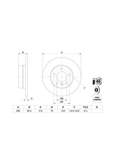 Bmw 3 E36 318is 1.8 1993-1996 Bosch Arka Disk 280mm 2 Adet