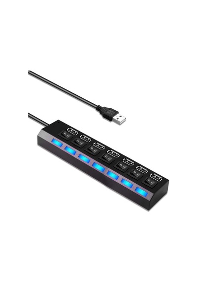 7 Port Usb Çoklayıcı Çoğaltıcı Işıklı Hub Usb 2.0 Switch Splitter 4874