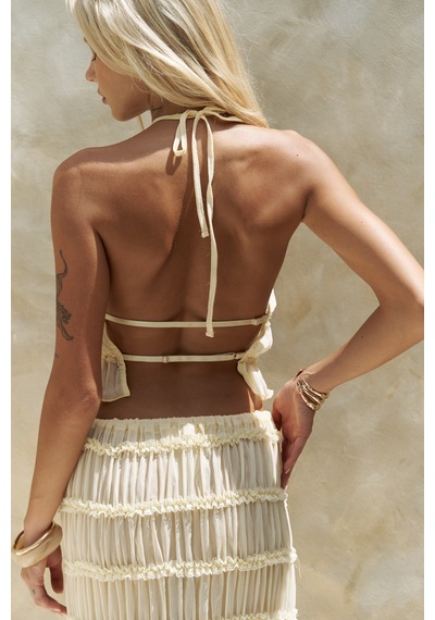 Mai Collection Mai Studios Co. Sofi Transparan Sarı Crop Etek Takım Sarı