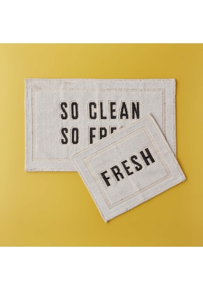 Bella Maison Clean Fresh Paspas Takımı Beyaz 60x100 - 50x60 CM Beyaz