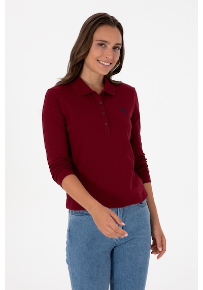 U.S. Polo Assn. Kadın Bordo Basic Polo Yaka Sweatshırt 50307755-VR014 U.S. Polo Assn. Kadın Bordo Basic Polo Yaka Sweatshırt 50307755-VR014
