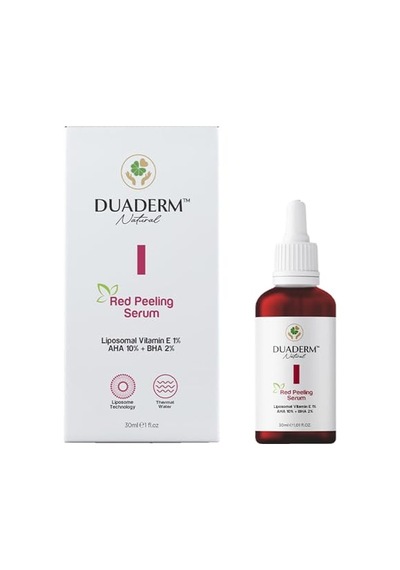 Kırmızı Peeling Serum, Aha%10 + Bha%2 + E Vitamini%1, Akne Karşıtı Ve Onarıcı, 30 Ml 2 Paketi