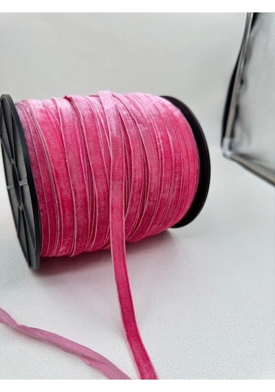 Paşateks- 1 Cm Düz Kadife-5 Metre Fransız Gül