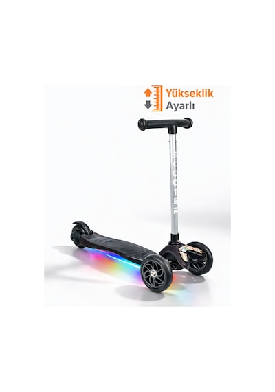 Tois LED Işıklı Lumi Scooter – Direksiyondan Yön Verilebilen, Yükseklik Ayarlı 3 Tekerlekli Çocuk Scooter turuncu