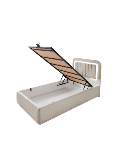 Demonte Baza Seti, Valens Ledli Tek Kişilik Baza Başlık Seti - İkili Set, Bej - 100x200 Cm 100 x 200