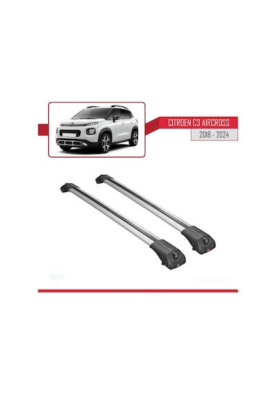 Citroen C3 Aircross 2018 Ve Sonrası İle Uyumlu Ace-1 Ara Atkı Tavan Barı Gri