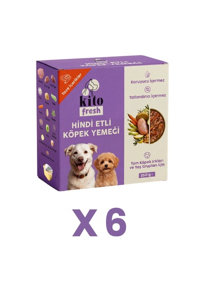 Kito Fresh Hindi Etli Taze Yetişkin Köpek Yemeği 6 x 250 G