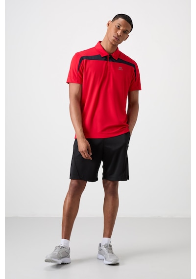 Tommy Life Kırmızı Polyester Nefes Alan Dokulu İnce Esnek Standart Fit Polo Yaka Erkek Performans T-shirt - 88 Kirmizi