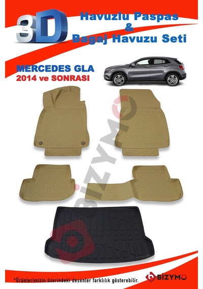 Mercedes Gla 2014 Ve Sonrası Bej Paspas Ve Bagaj Havuzu Seti Bej