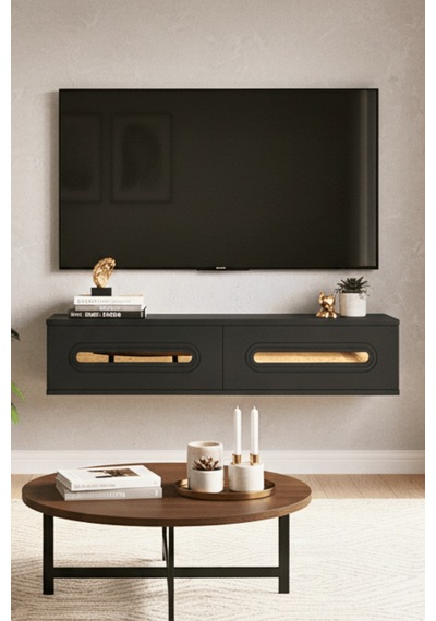 Tda1220ag - Rany120 Duvara Montaj Tv Stand, Tv Rafı, Tv Sehpası Antrasit - Gold 120cm Tda1220ag - Rany120 Duvara Montaj Tv Stand, Tv Rafı, Tv Sehpası Antrasit - Gold 120cm