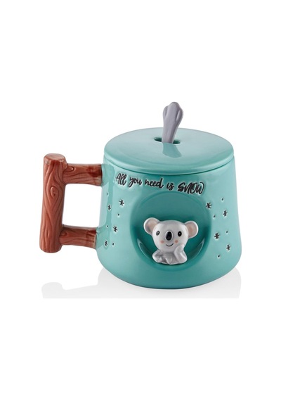 The Mia Koala Kapaklı Ve Kaşıklı Kupa 370 Ml