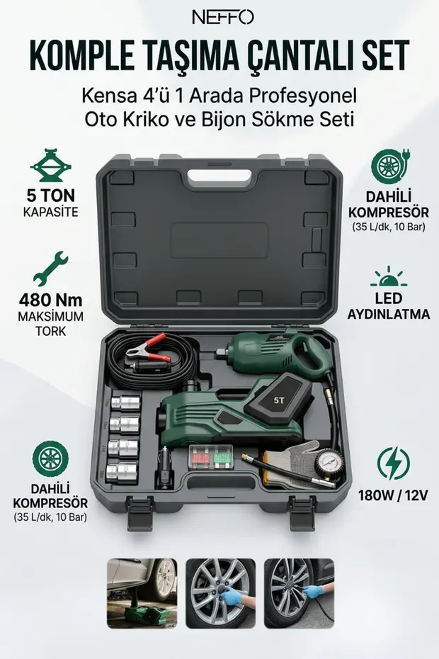 5 Ton 12v Elektrikli Araba Krikosu 5 İ 1 Arada Hidrolik Kriko Ve Pompa Tüm Arabalar İçin Uygundur