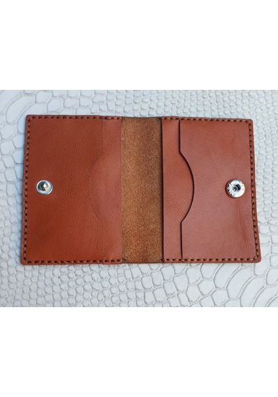 Durush Collection Tasarım Gerçek Deri Taba Rengi El İşlemeli Kartlık
