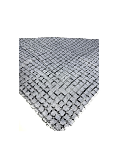 Eripek Desenli Flamalı Keten Eşarp- 06112 Gri
