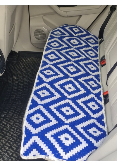 Oto Koltuk Kılıfı Çift Taraflı Yıkanabilir Araba Takımı Kilim Mavibeyaz-gribeyaz Fiat,renault,ww