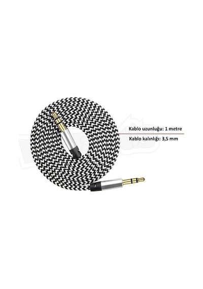 Diwu Aux Stereo 3.5Mm Data Ses Örgü Kablo Beyaz (195096698)
