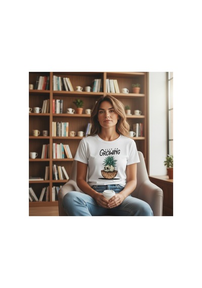 Urbantrendstore Unisex Keep On Growing Oversize Fit Rahat Geniş Salaş T-shirt Günlük Tişört Beyaz