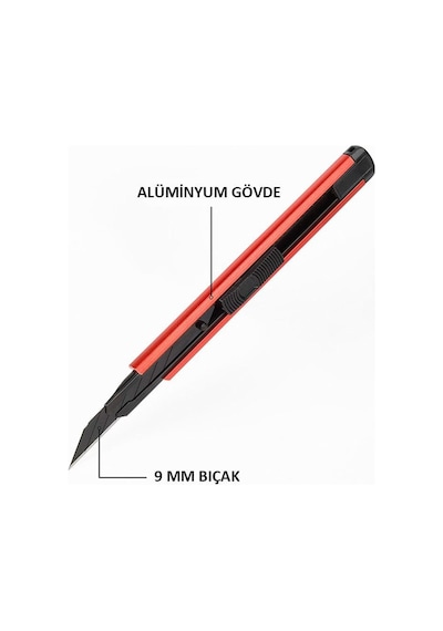 Workpro Wp212020 9 Mm Alüminyum Kasa Cep Askılı Maket Bıçağı, Kırmızı