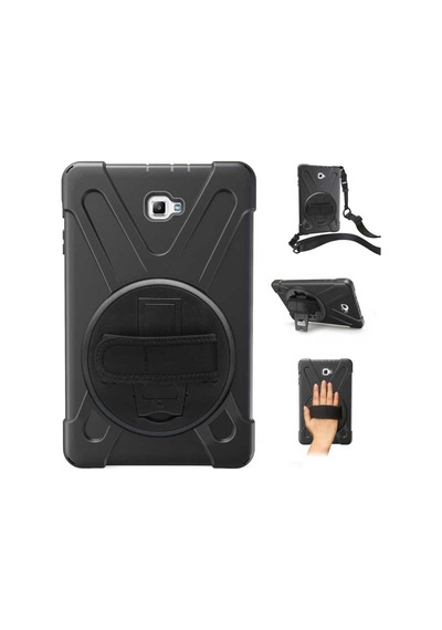 Galaxy Uyumlu  Tab A T580 10.1 Msra Defender Tablet Silikon - Siyah Arka Kapak