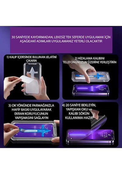Dexmon Apple Uyumlu iPhone 14 Plus Ekran Koruyucu Otomatik Hizalama Anti Dust