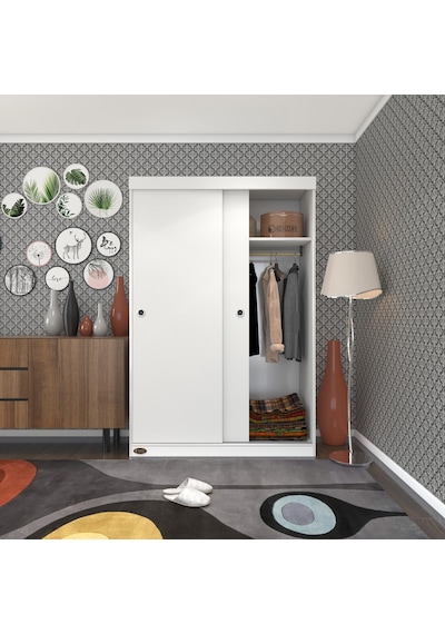 Kenzlife Gardırop Sürgülü Kapaklı Kapılı Karanfil120 Byz Gardolap Dolap
