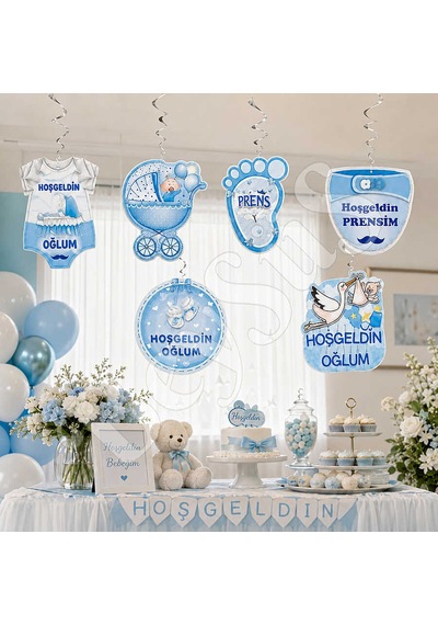 Hoşgeldin Bebeğim 6lı Sarkıt Mavi