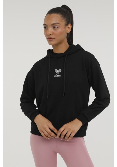 Lotto W-SLG29 ANITA LOGO HOODIE Siyah Kadın Sweatshirt