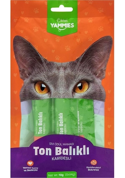 Kiwi Yammies Karışık Sıvı Kedi Ödül Maması 10 Paket