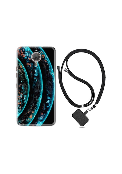 General Mobile GM5 Plus Kılıf Boyun Askılı Planets 1703