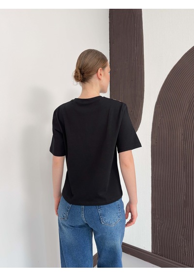 Verymoda Nakışlı Tişört D3025 Siyah