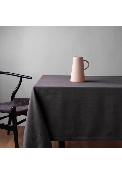 Fabric Safir Kadife Dokulu Dertsiz Ütü İstemeyen Yüksek Kaliteli Antrasit Masa Örtüsü Sku: Zeusb0hdg1gzzc 150 x 220