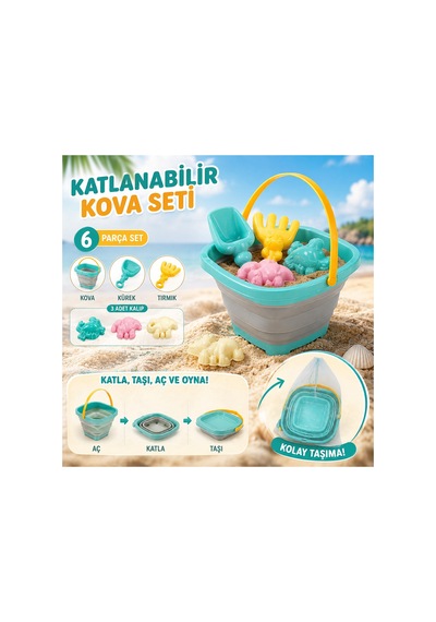 Kum Kovası Seti 6 Parça Çok Renkli - 912434799 Çok Renkli