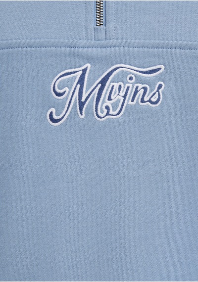 Mavi - Mvjns Nakışlı Yarı Fermuarlı Mavi Sweatshirt 0s10543-86998 Mavi