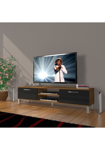 Decoraktiv Eko 140 Mdf Dvd Krom Ayaklı Tv Ünitesi Tv Sehpası - Ceviz - Siyah Ceviz - Siyah Decoraktiv Eko 140 Mdf Dvd Krom Ayaklı Tv Ünitesi Tv Sehpası - Ceviz - Siyah Ceviz - Siyah