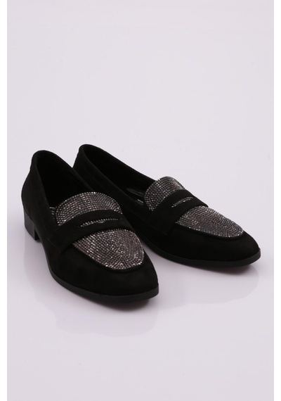 Dgn 3353 Kadin Loafer Ayakkabi Siyah Süet
