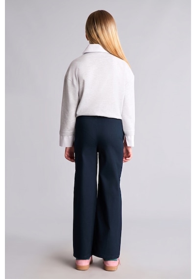 Defacto Wide Leg Düz Paça Cepli Gabardin Pantolon Kız Çocuk H9665a826aunv253 Lacivert-nv253