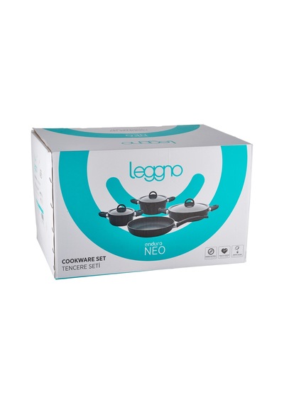 Leggno 7 Parça Granit Set 18 Cm & 22 Cm Derin Tencere Renkli