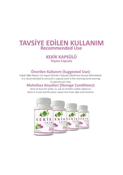 Gökçek Şifa 1000 MG Kekik (Thyme Capsule) 60 Kapsül