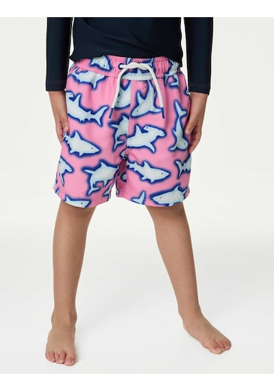 Marks & Spencer Köpekbalığı Desenli Deniz Şortu (2-7 Yaş) T88003976W Pembe