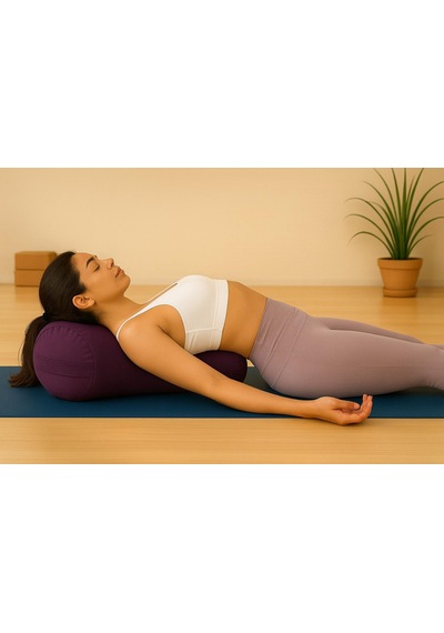 Bolster Minderi - Silindir Yoga Yastığı - Sosis Yastık Mor