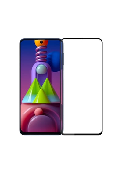 Samsung Galaxy Uyumlu M51 Full Glue Tempered Full Cam Ekran Koruyucu Siyah