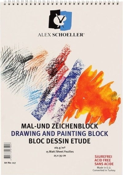 Alex Schoeller Resim Defteri 25x35 Spiralli 165 G 15 Yaprak