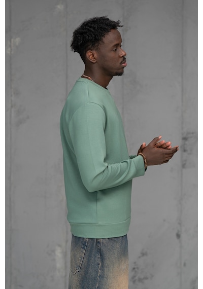 Fbı Slimfit Modal Kumaş Baharlık Sıfır Yaka Likralı Sweatshirt Mint