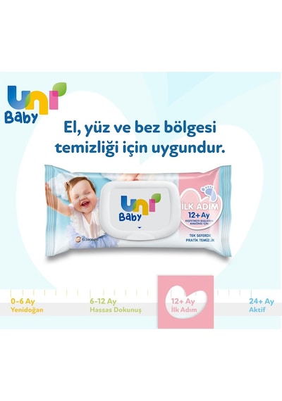 Uni Baby Islak Havlu Mendil İlk Adım 52 Yaprak 24 Lü Set 8pk 3 24'lü Set