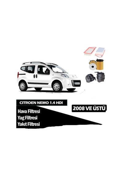 Citroen Nemo 1.4 Hdi Filtre Yağ Bakım Seti 2008-2014 Arası (531559171)