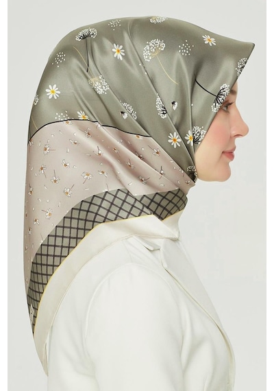 Armine İpek Eşarp Nostalji - 8517-36 Yeşil Twill Yeşil