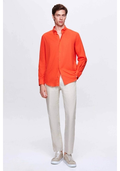 D'S Damat Ds Damat Comfort Turuncu Düğmeli Yaka Rahat Kesim Keten Görünümlü %100 Pamuk Gömlek 2HC02ORT64265 Turuncu D'S Damat Ds Damat Comfort Turuncu Düğmeli Yaka Rahat Kesim Keten Görünümlü %100 Pamuk Gömlek 2HC02ORT64265 Turuncu