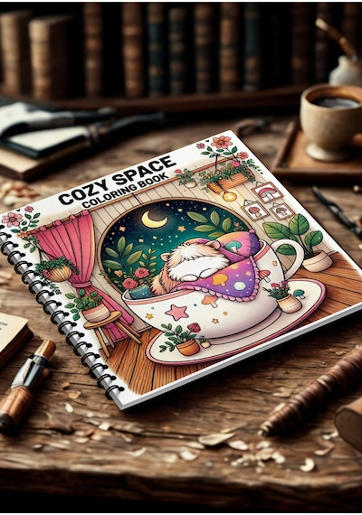 Cozy Spaces Bold And Easy 20x20 Cm Büyük Boyama Kitabı, Çocuklar Ve Yetişkinler İçin