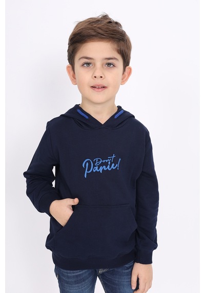 Toontoy Kids Toontoy Erkek Çocuk Nakışlı Sweatshirt Lacivert