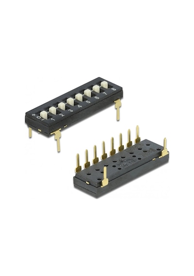 Tristate 8li Dip Switch 8 Pin Siyah Anahtar Açık Kapalı Seçim Adres Ayar + Off - Pull Up/Down